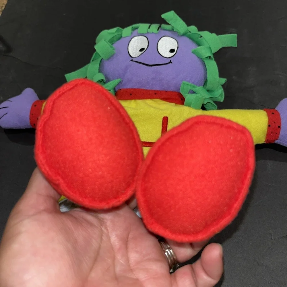 Vintage The Letter People Hand Puppet Plush Mr. H Happy Hair Abrams Learning